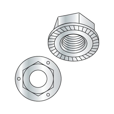Newport Fasteners Serrated Lock Nut, 1/2"-13, Steel, Grade 5, Zinc Plated, 250 PK 494447
